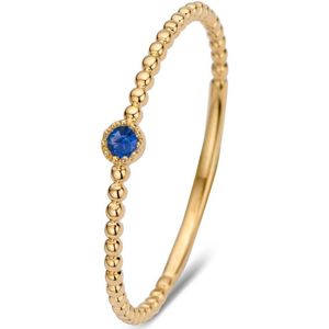 Diamond Point Geelgouden ring 0.05 ct blauwe saffier Joy