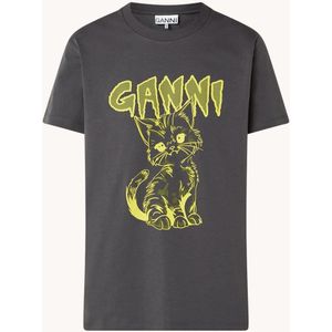 Ganni Kitty T-shirt van biologisch katoen met logoprint