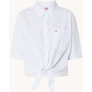 Tommy Hilfiger Cropped blouse met streepprint en strikdetail