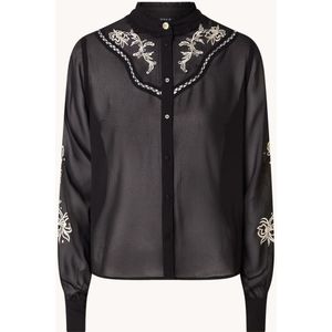 NIKKIE Bonaire semi-transparante blouse met borduring