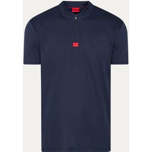 HUGO BOSS Deresom regular fit polo met logo en halve rits