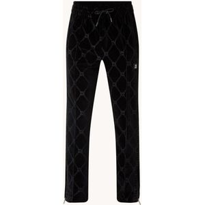 HUGO BOSS Dislaco straight fit trackpants van fluweel met logoprint