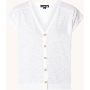 Whistles Top met V-hals en knoopdetail