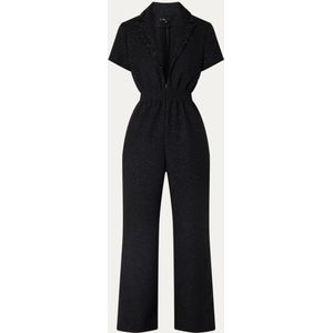 Maje Loose fit jumpsuit van tweed met strass