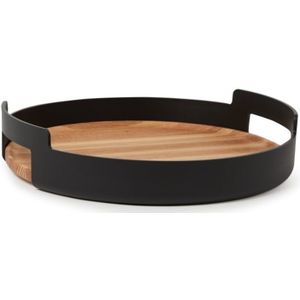 Eva Solo - Nordic Kitchen - Dienblad - 35 cm - Rond - Met 2 Handgrepen - Zwart / Hout