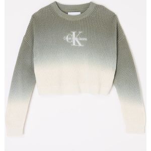 Calvin Klein Grofgebreide cropped trui met logoborduring