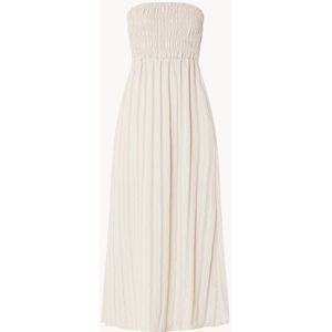 Co'Couture Gigicc strapless maxi jurk met lurex en smockwerk