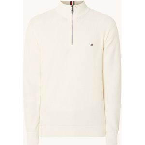 Tommy Hilfiger Grofgebreide sweater met halve rits en structuur