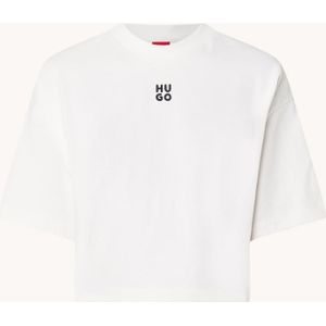 HUGO BOSS Cropped T-shirt met logoborduring