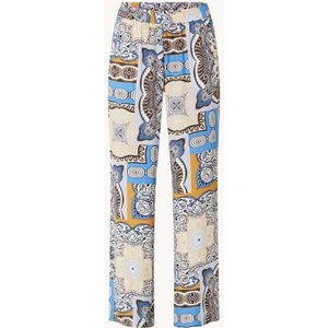 Expresso High waist loose fit pantalon met grafische print