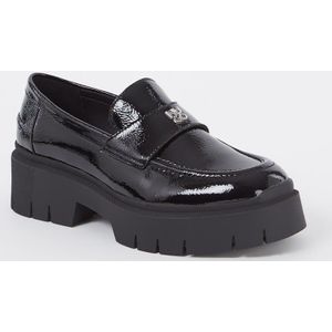 HUGO BOSS Kris loafer van lakleer met plateauzool