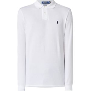 Ralph Lauren Custom Slim fit polo van piqué katoen met lange mouw