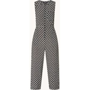 Whistles Loose fit jumpsuit met grafische print en strikceintuur