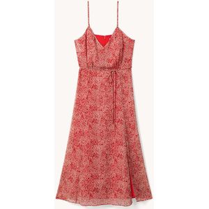 Reiss Olivia midi jurk met print en strikceintuur