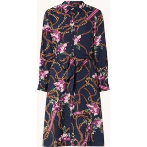 Ralph Lauren Midi blousejurk met print en strikceintuur