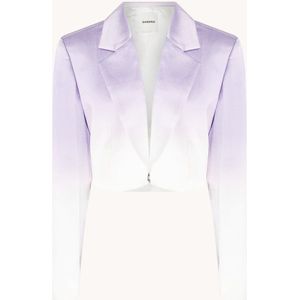 Sandro Cropped blazer in linnenblend met dip-dye dessin