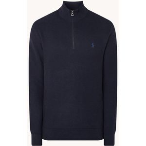 Ralph Lauren Fijngebreide pullover met halve rits en logoborduring