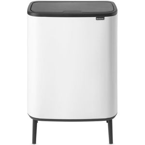 Brabantia Bo Touch Bin Hi Prullenbak - 2 x 30 liter - Afvalscheiding - White