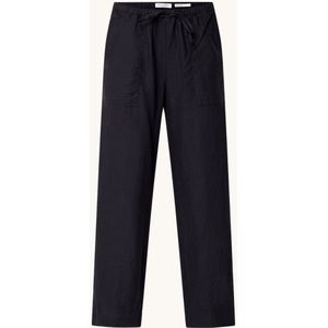 Marc O'Polo Mid waist straight fit pantalon van linnen