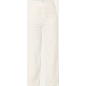 Benetton High waist straight fit broek van corduroy met steekzakken