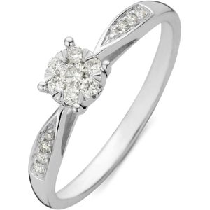 Diamond Point Ring van 14 karaat witgoud met 0.20 ct diamant Enchanted