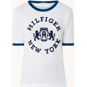 Tommy Hilfiger Reg Varsity T-shirt met logoprint en getipte boorden