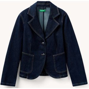 Benetton Blazer van denim met opgestikte zakken