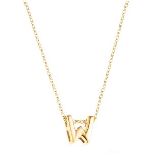 Diamond Point Geelgouden collier Alphabet