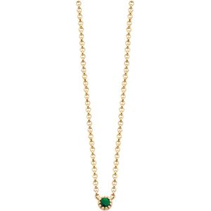 Diamond Point Geelgouden collier 0.04 ct smaragd Joy