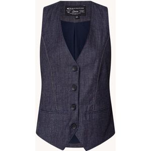 Expresso Gilet van denim met paspelzakken