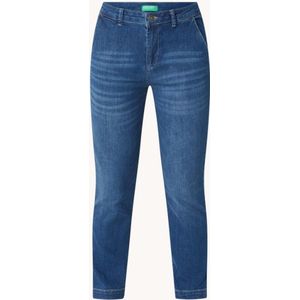 Benetton Mid waist slim fit jeans met verwassen afwerking