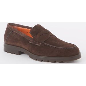 Santoni Rock Penny loafer van kalfssuède