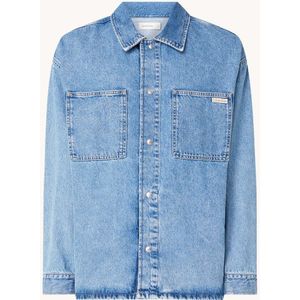 Calvin Klein Oversized overshirt van denim met borstzakken