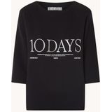 10DAYS Beach sweater in biologische katoenblend met logoprint