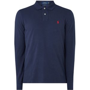 Ralph Lauren Custom Slim fit polo van piqué katoen met lange mouw