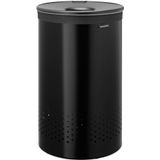 Brabantia Wasmand - met Deksel - 60 l - Matt Black / Dark Grey