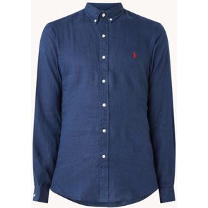 Ralph Lauren Slim fit overhemd van linnen met logoborduring