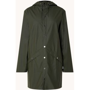 Rains Long parka met capuchon en klepzakken - unisex