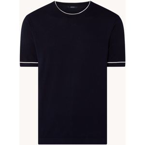 Boggi Milano Fijngebreid T-shirt met ronde hals