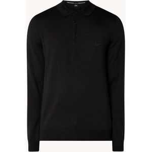 HUGO BOSS Bono-L fijngebreide regular fit polo van wol