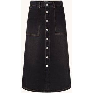 Expresso Midi rok van denim met steekzakken