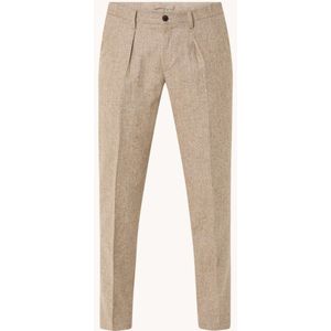 Profuomo Slim fit pantalon in wolblend met steekzakken