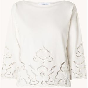 Ralph Lauren Top met broderie en boothals