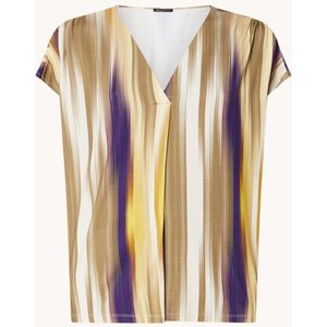 Expresso Top met print en V-hals