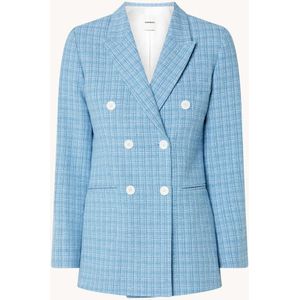 Sandro Double-breasted blazer met pied-de-poule dessin en paspelzakken