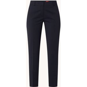 HUGO BOSS Hetana mid waist slim fit pantalon in wolblend met steekzakken