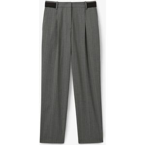 Reiss Flora high waist tapered fit pantalon in wolblend met krijtstreep