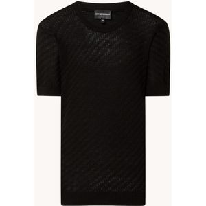 Emporio Armani Fijngebreid T-shirt in wolblend met structuur