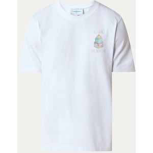Casablanca T-shirt van biologisch katoen met logo- en backprint