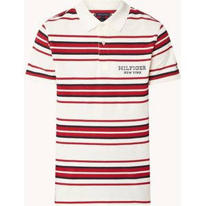 Tommy Hilfiger Regular fit polo met streepprint en logoborduring